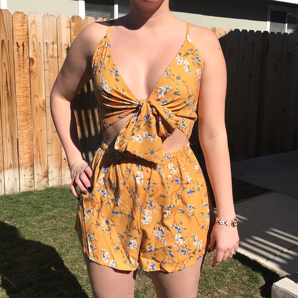 Yellow Floral Romper